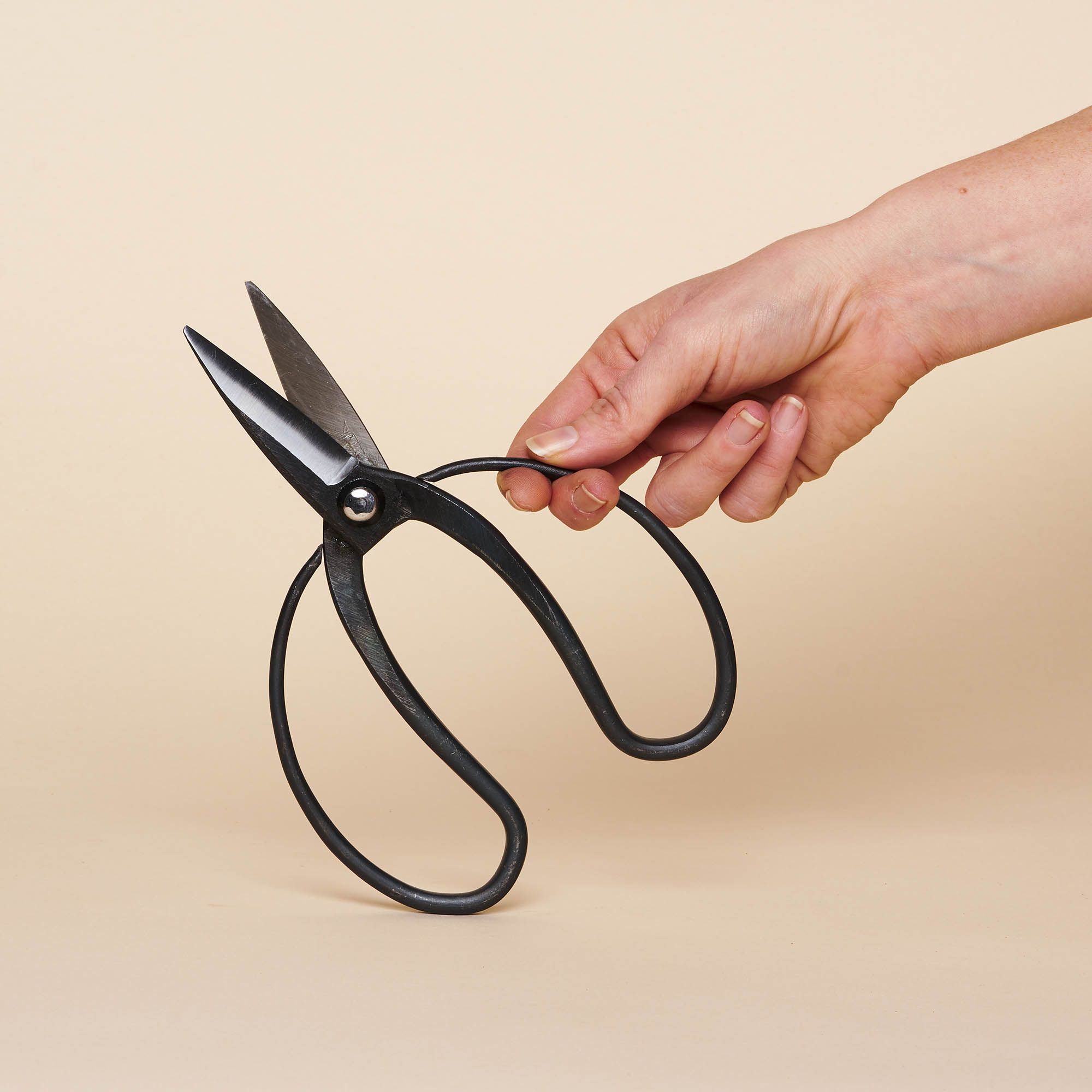 Japanese Gardening Shears, with a black balloon-shaped handle.