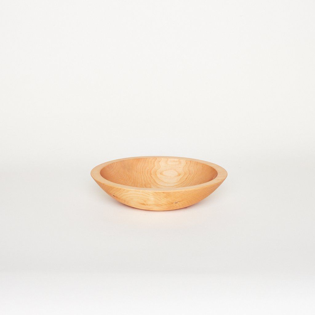 a 9 inch light wood bowl