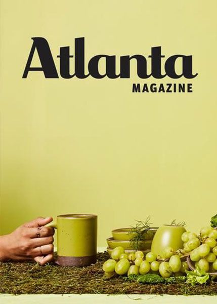 Atlana Magazine Masthead with Green East Fork Pottery Table Setting