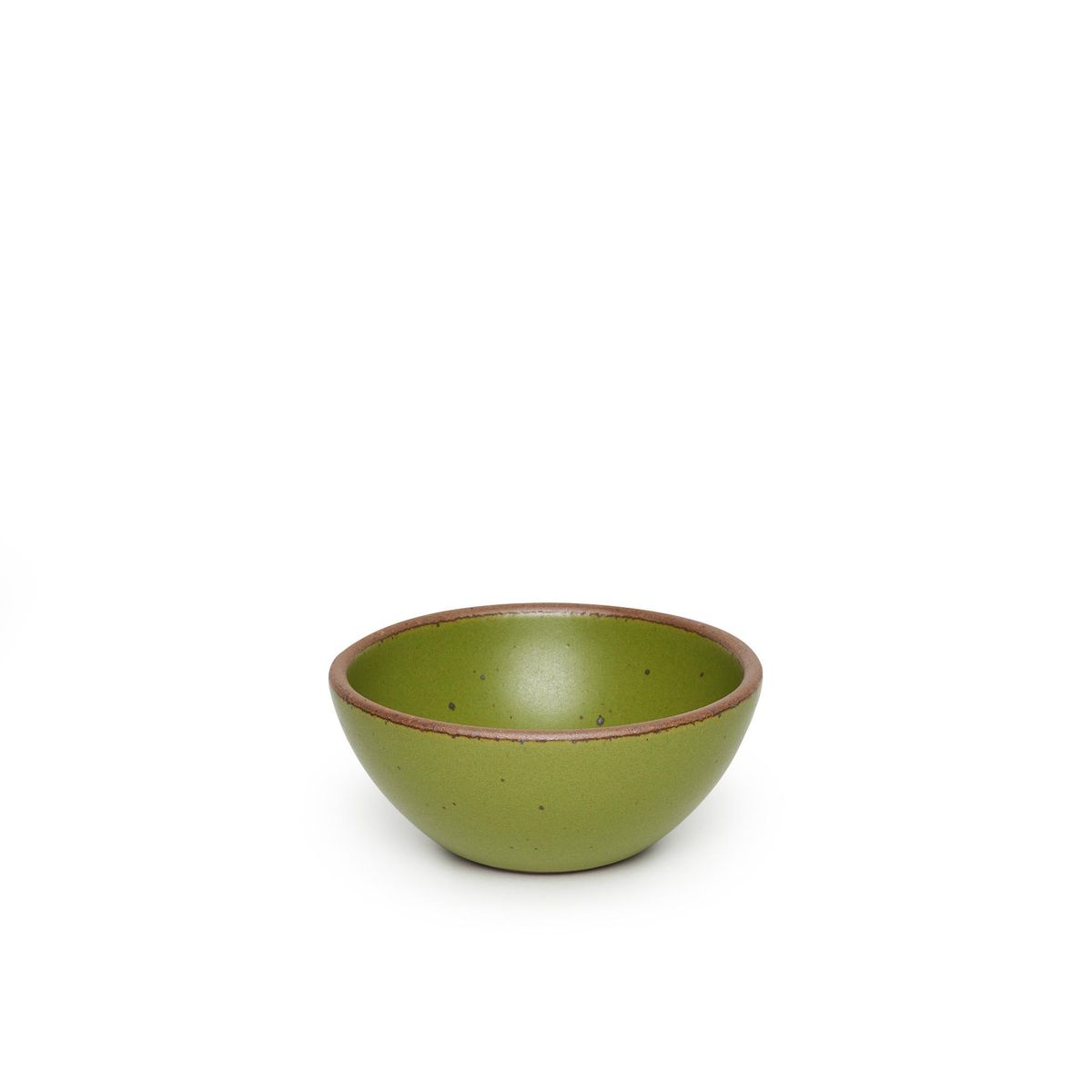 Icre Cream Bowl in Fiddlehead, a mossy, olive green.