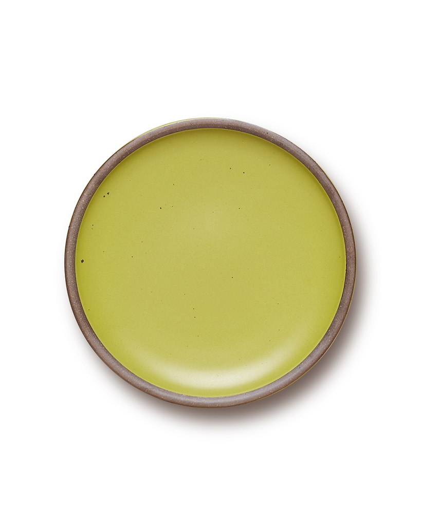 An East Fork Dinner Plate in seasonal glaze Pollen, a bright yellow with a bit of green