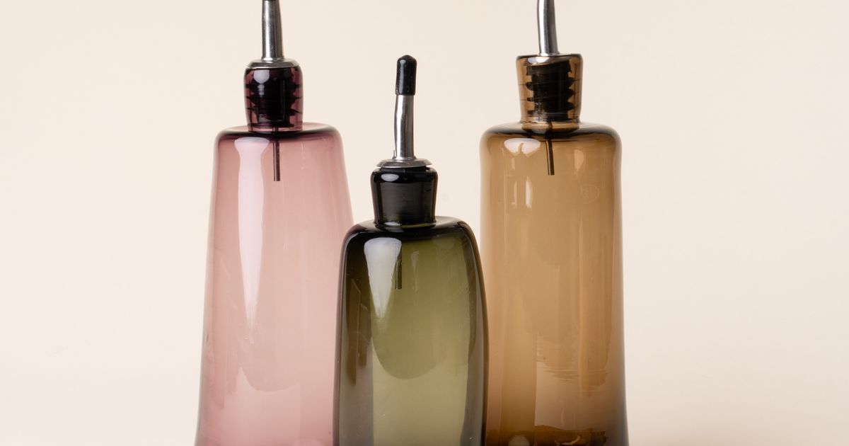 Hand-blown Glass Cruet - SHORT SPRUCE