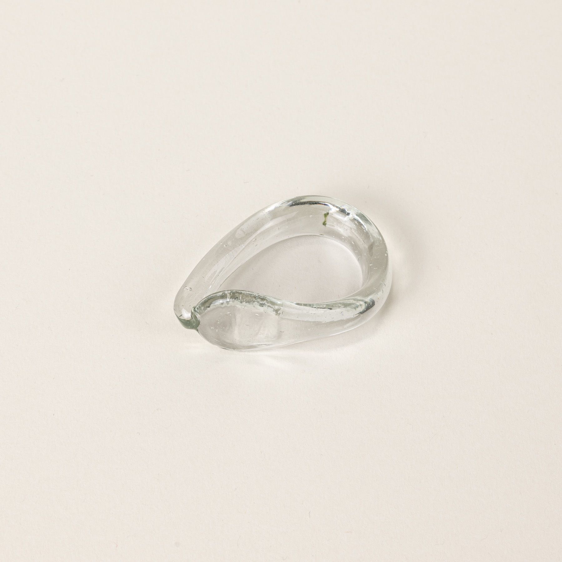 Sculptural glass napkin ring