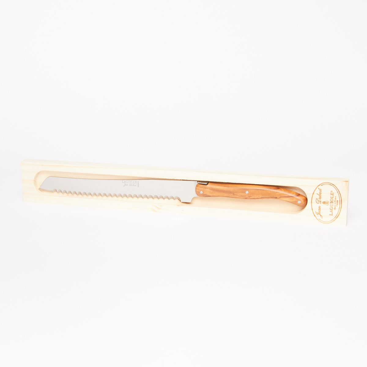 Olivewood Bread Knife in package