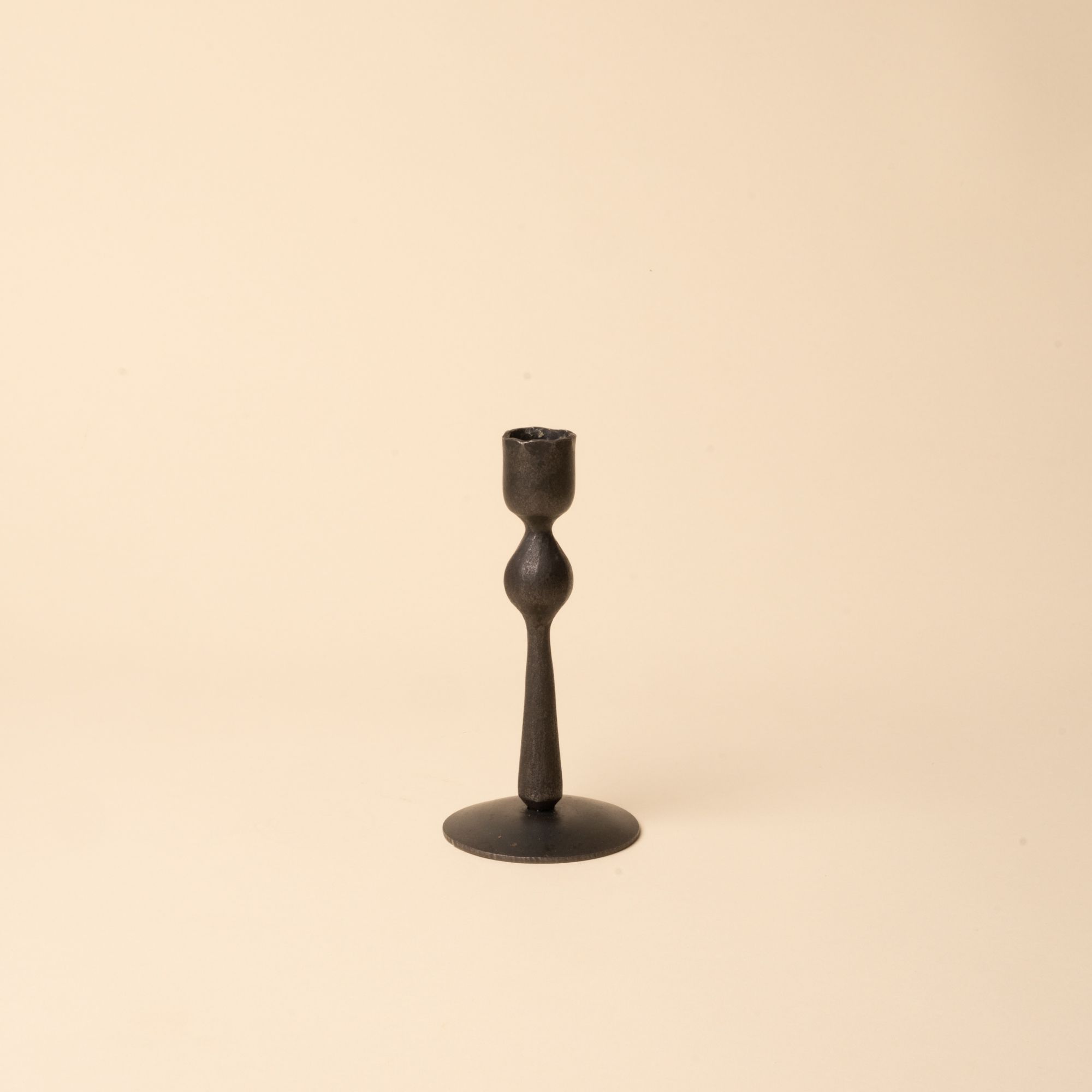 Forged Iron Ball Taper Candle Holders
