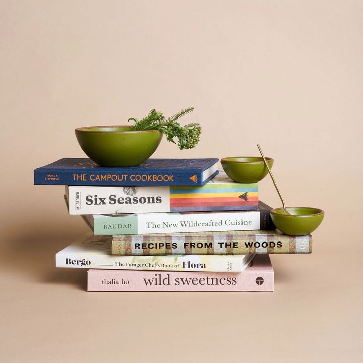 A stack of cookbooks