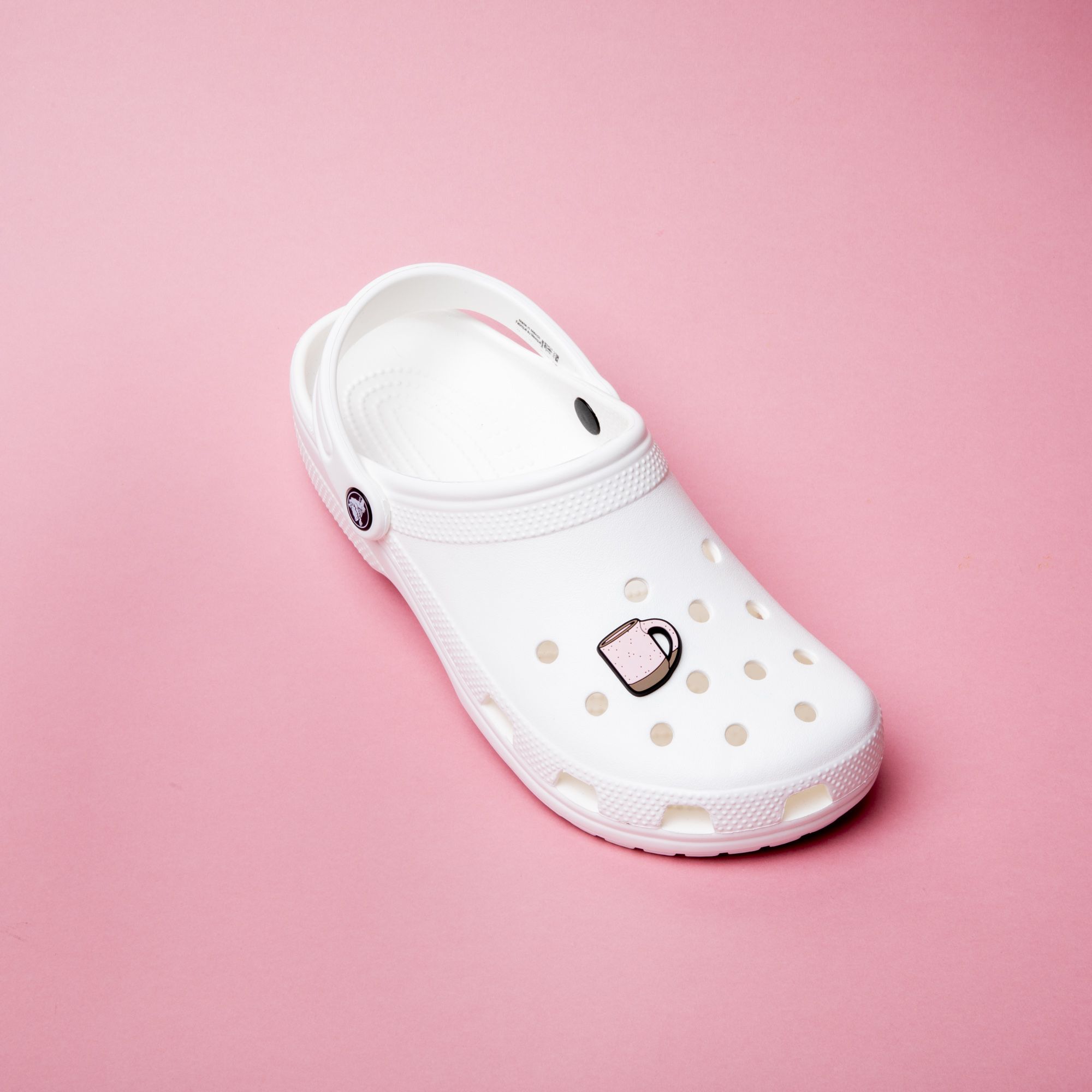 Crocs white and on sale pink