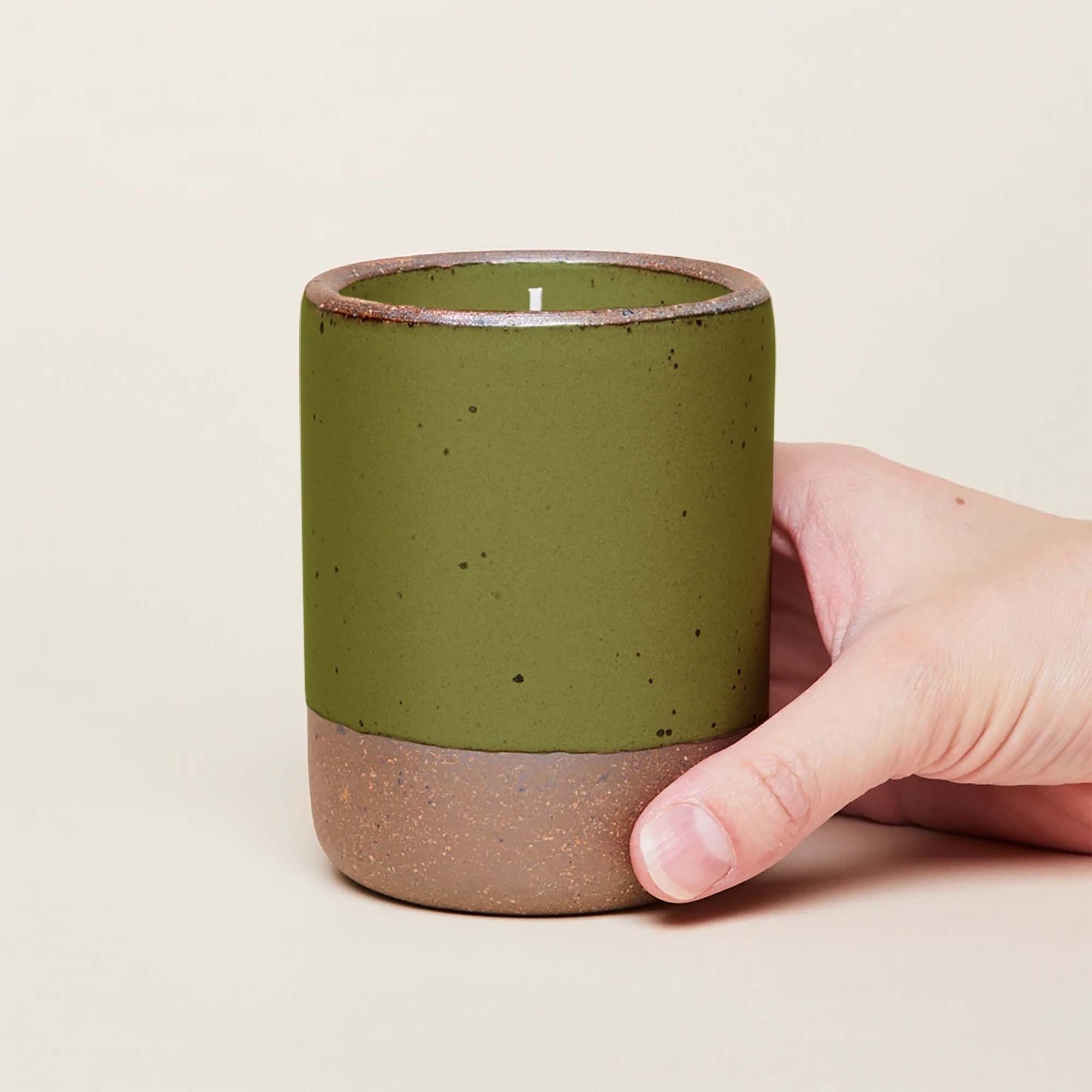 Tender Earth Candle - Large in Moss Green