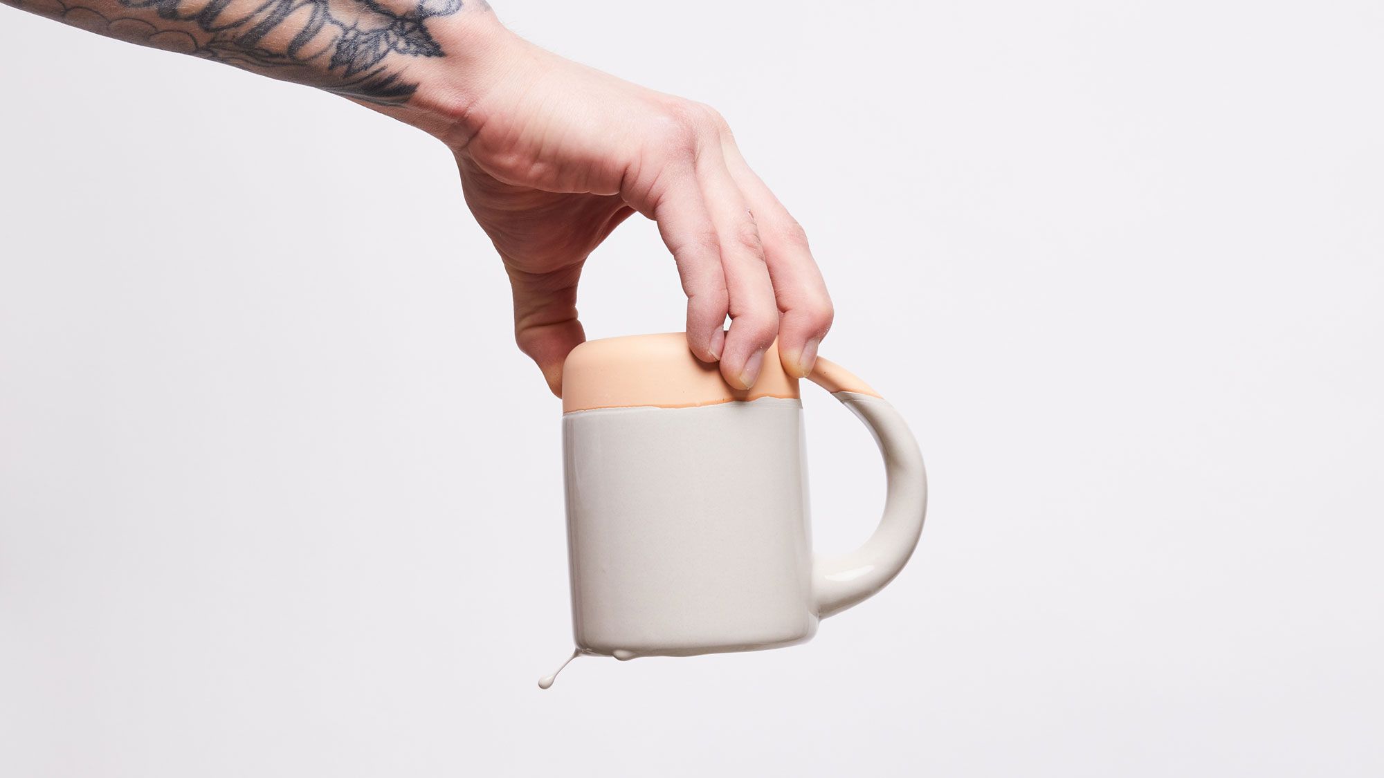 Real Men Drink Tea (blue) Two-Tone Coffee Mug