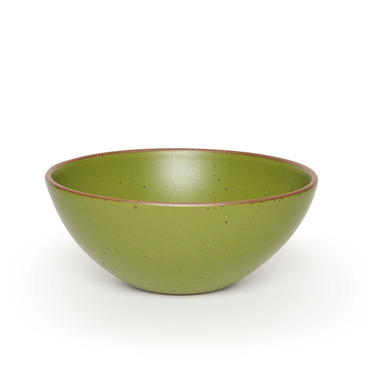 Mixing Bowl in Fiddlehead, a mossy, olive green.