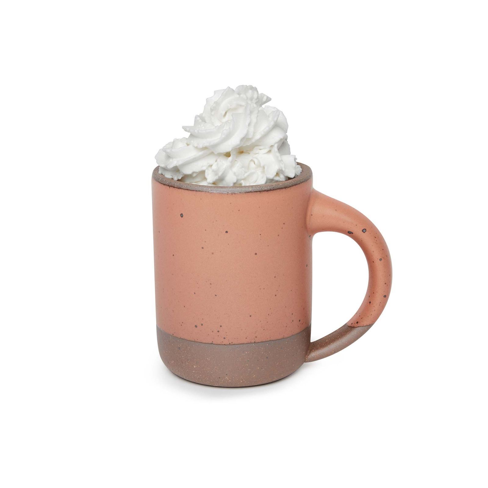 Truly, a perfectly sized and shaped mug. A dollop of whipped cream balances on top of, presumably, a cup full of hot cocoa.