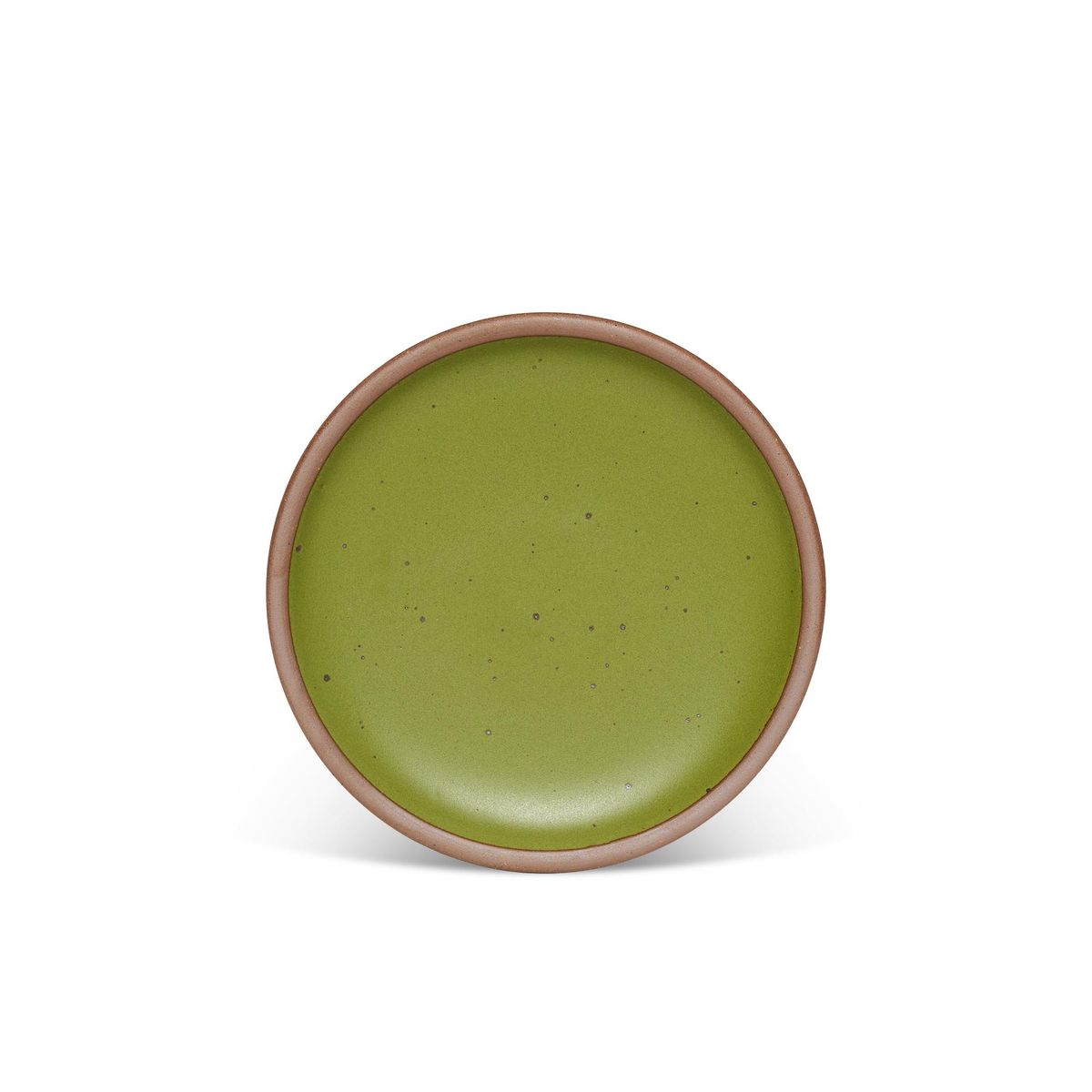 Side Plate in Fiddlehead, a mossy, olive green.