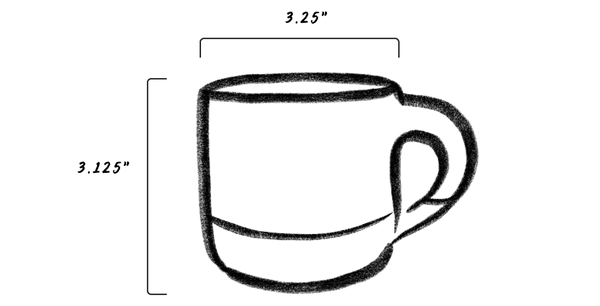 small mug drawing with dimensions