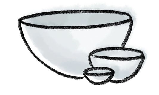Drawing of Eggshell Bowls