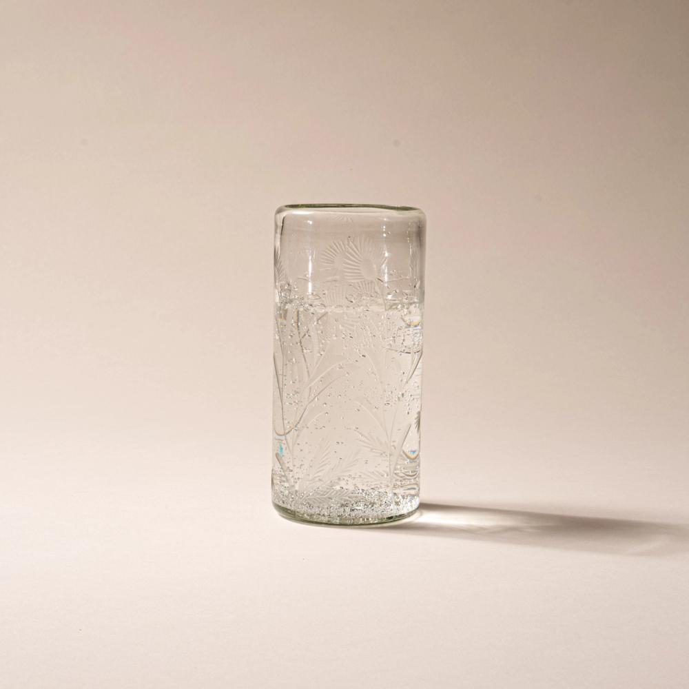 Etched Thistle Recycled Glassware