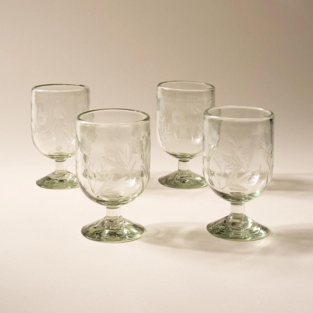 Etched Thistle Glassware