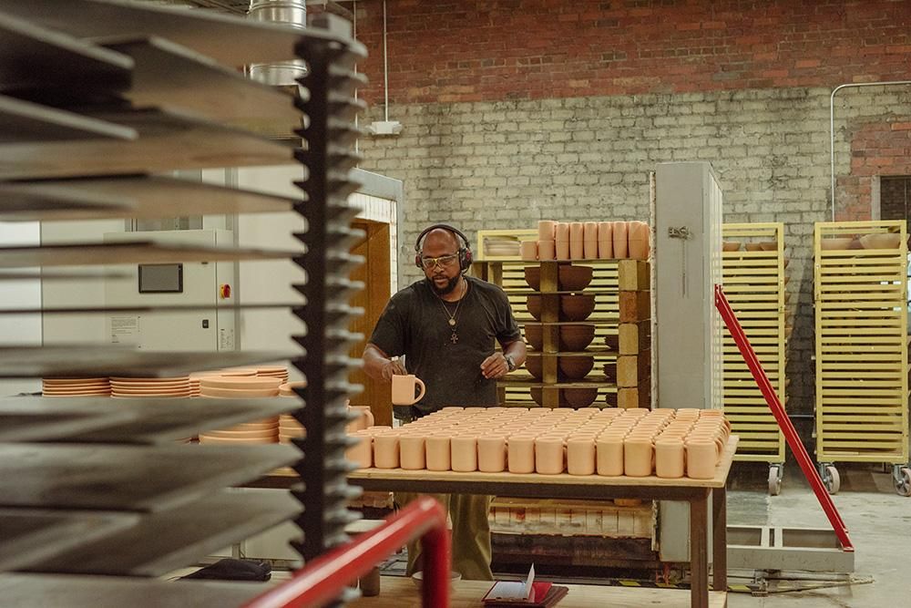 Factory worker at East Fork with The Mug