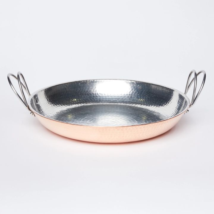 Round Paella Pan with two handles on each side