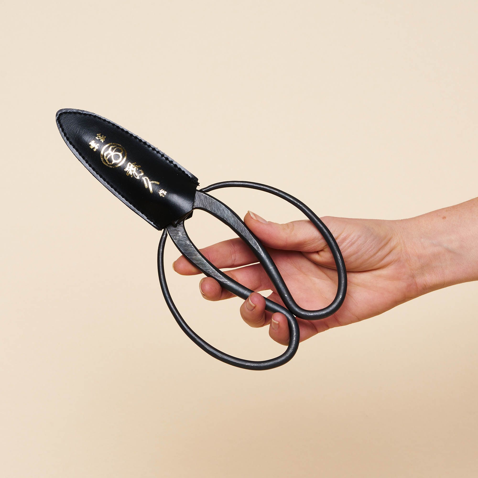Japanese Gardening Shears, with a black balloon-shaped handle.