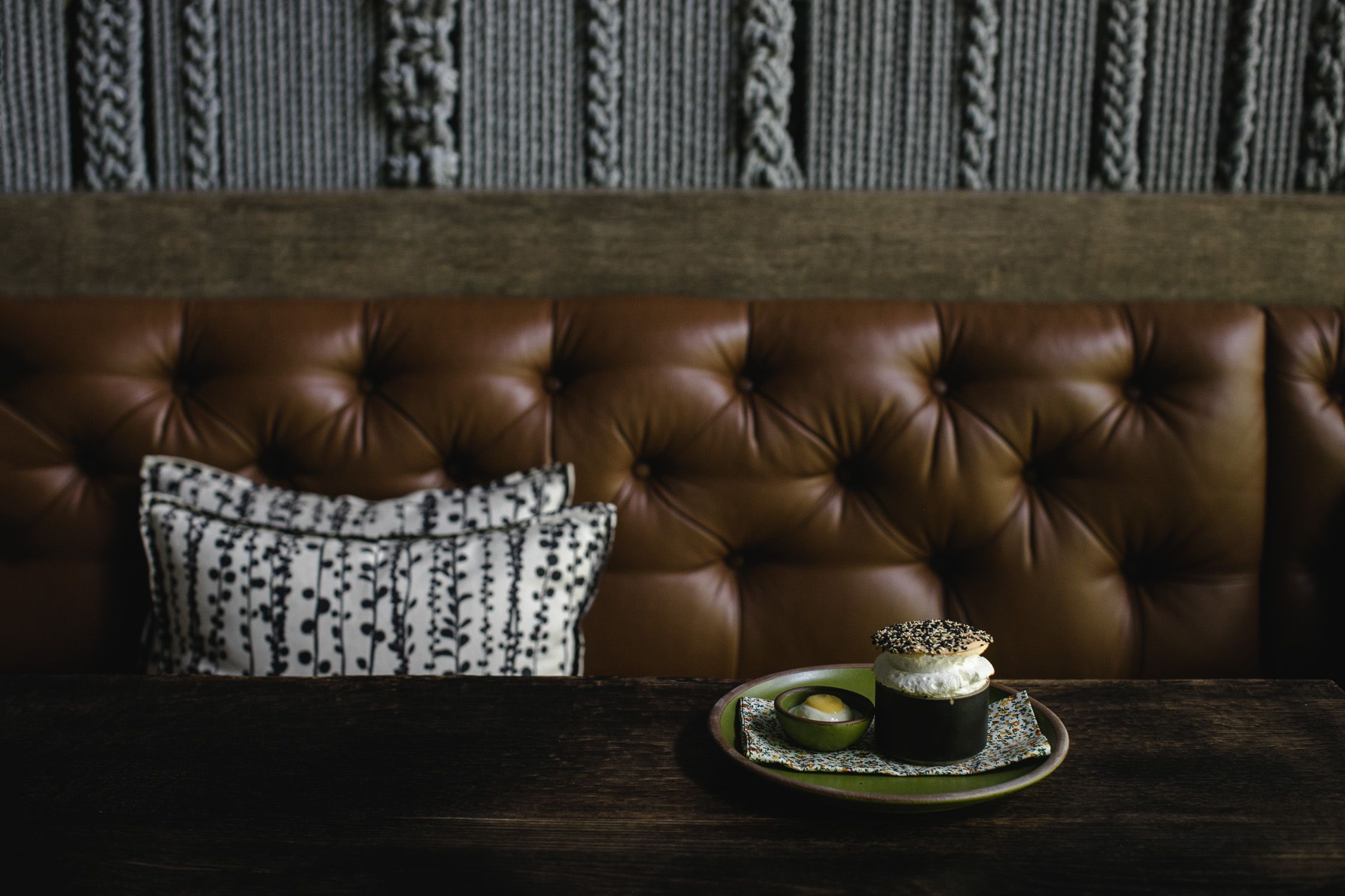 A souffle with an East Fork Bitty Bowl at Bacchanalia.