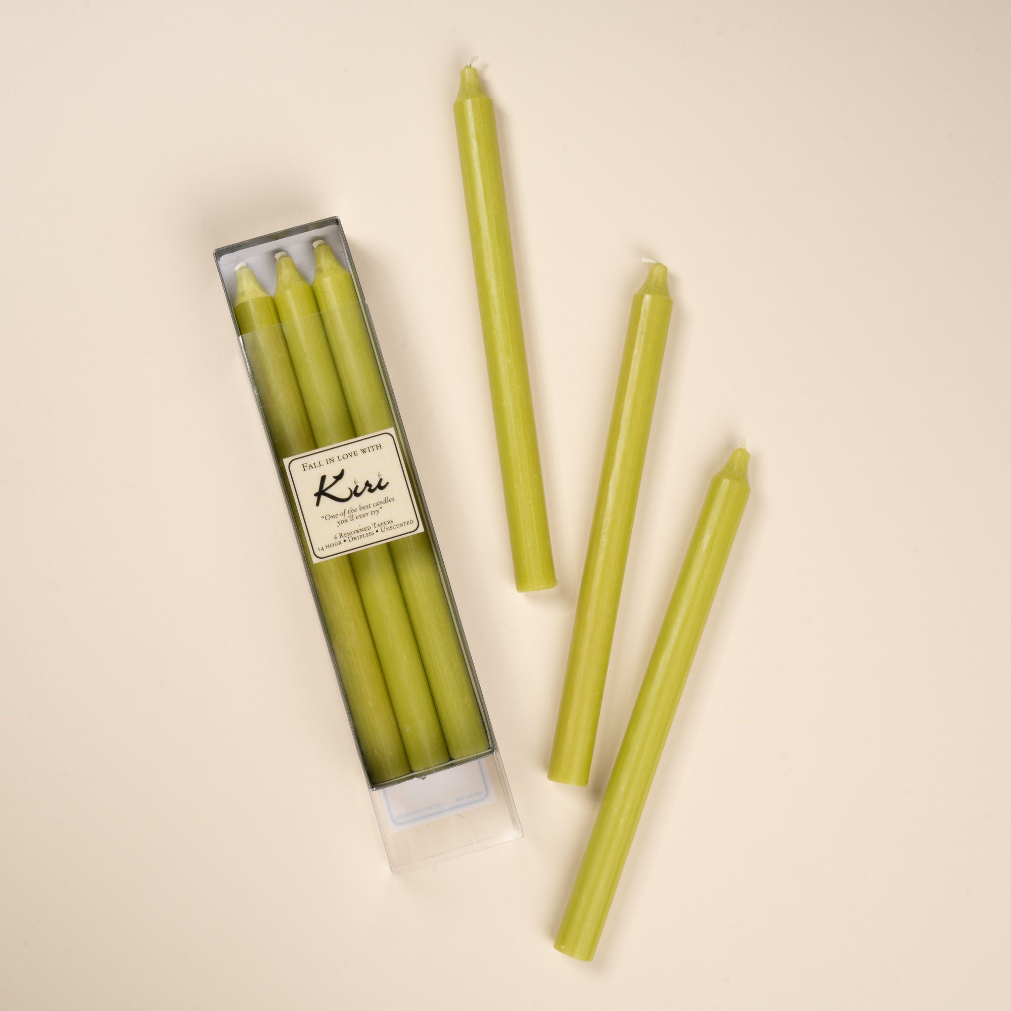 Danish Taper Candles, Set of 6 Panna Cotta