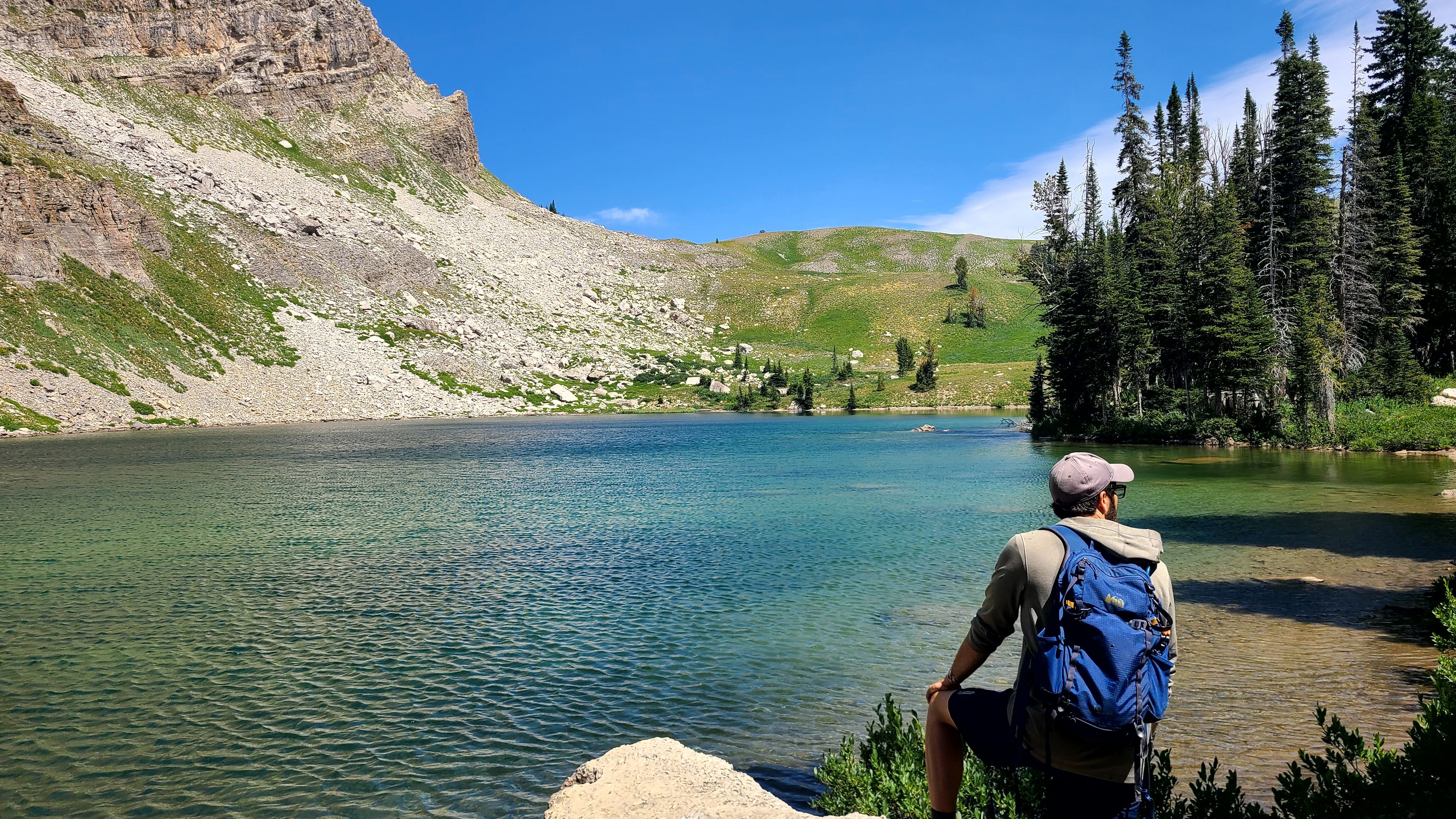 Connor looking out over Marion Lake's south shore (Credit: Kylie)