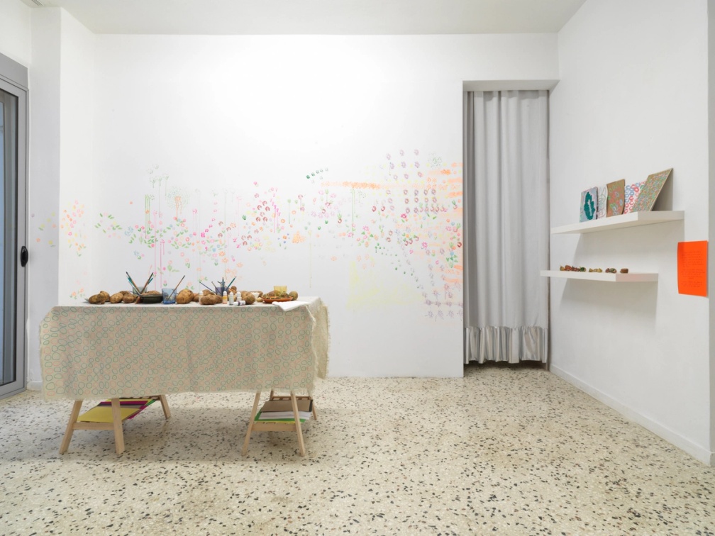 Slide 1/8: Darko Aleksovski, Potato Empowering Trajectories, 2025, installation view. Photo by Stathis Mamalakis. 