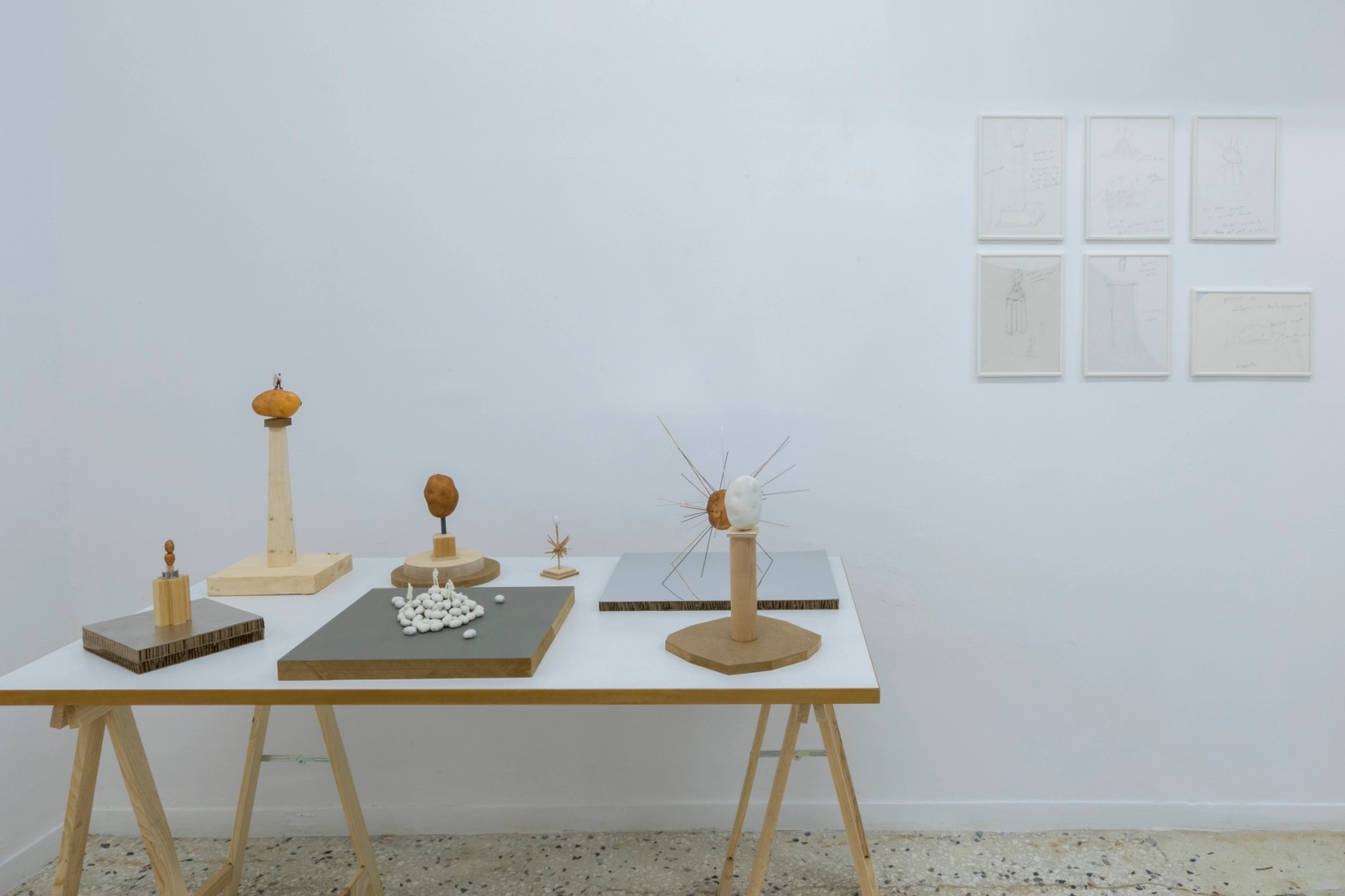Slide 3/28: Sam Durant, Potato Empowering Trajectories, 2025, installation view. Photo by Nefeli Papaioannou. 