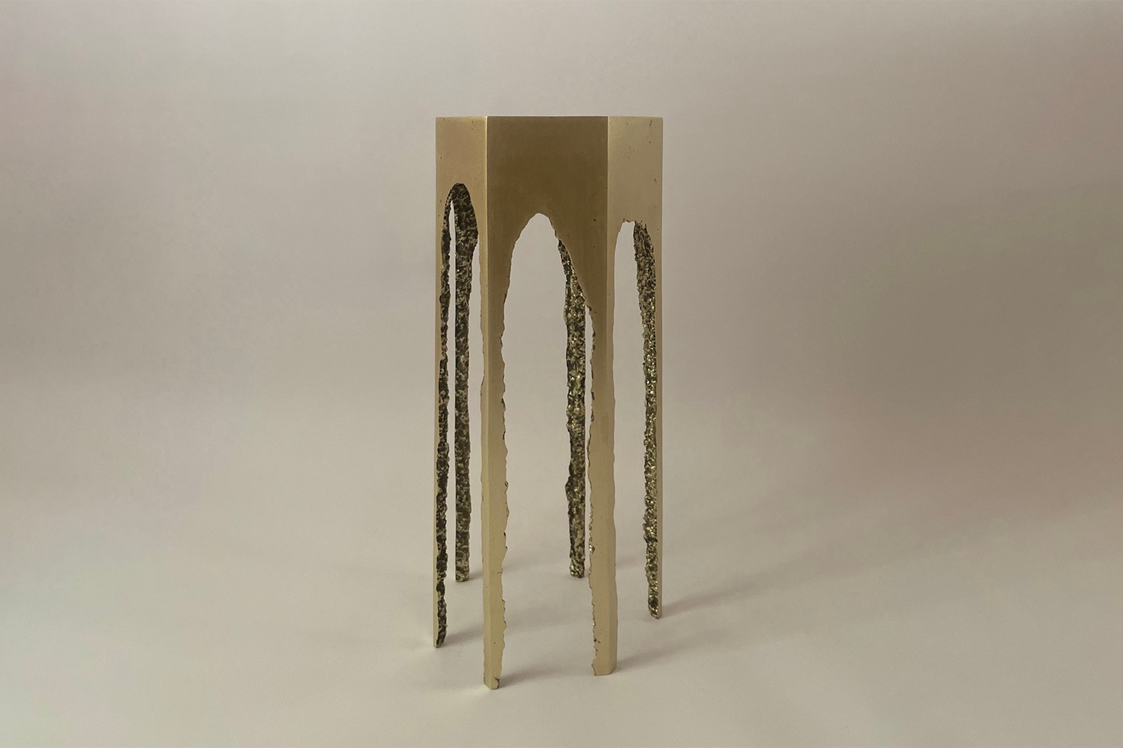 Slide 6/10: Nikola Lajić, Polygon H, Club Table, 2024, bronze, concrete, 61x30 cm