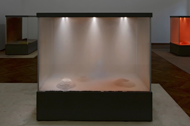 Slide 11/14: Dora Budor, I am Gong: Origin III (Snow Storm), 2019, installation view. Photo by Gina Folly / Kunsthalle Basel.