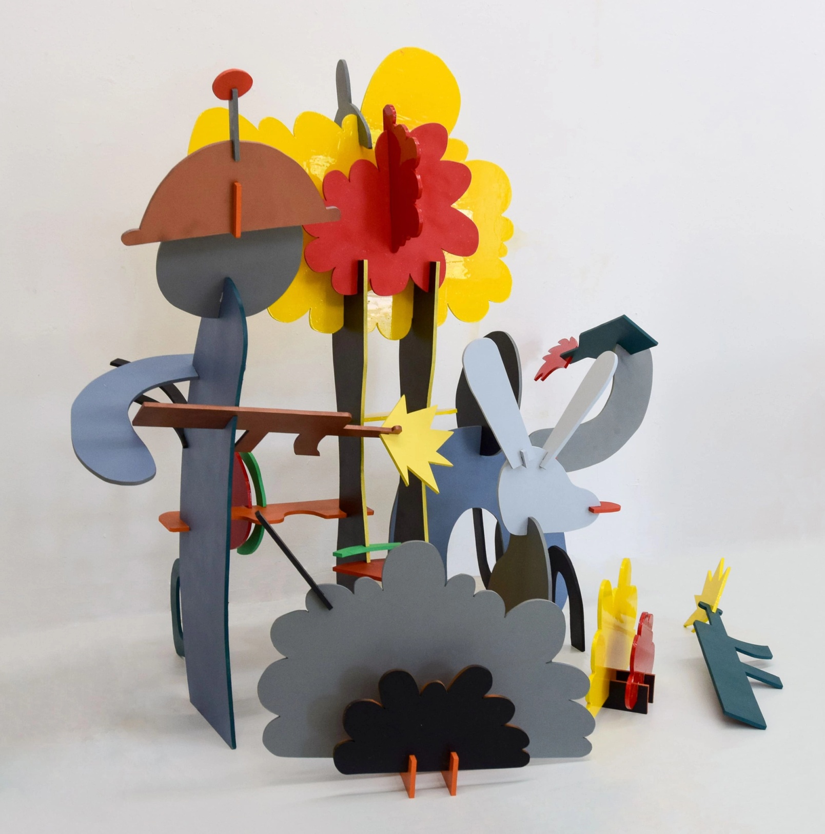 Slide 4/10: Efstathia(Evi) Savvidou, Scenery 24, 2024, spray paint and enamel on MDF, 135x160x130 cm