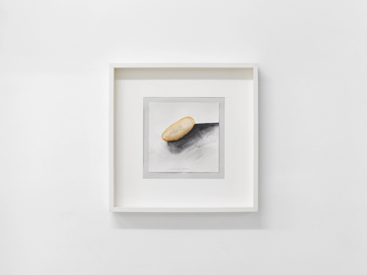 Slide 8/24: Ana Prvacki, Throwing Shade, 2025, watercolor, 25 x 25 cm. Photo by Stathis Mamalakis.