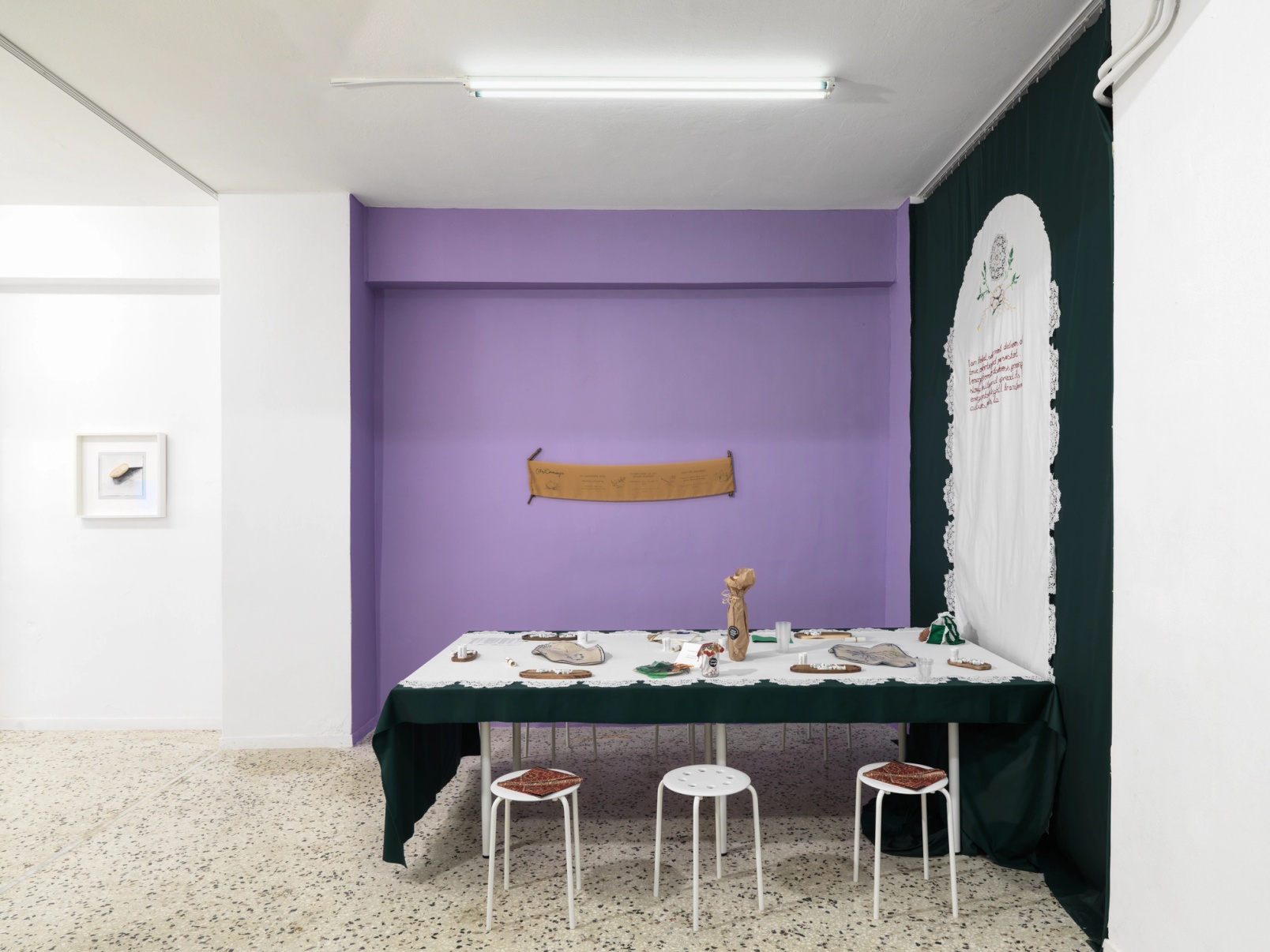 Slide 3/24: Potato Empowering Trajectories, 2025, installation view. Photo by Stathis Mamalakis.