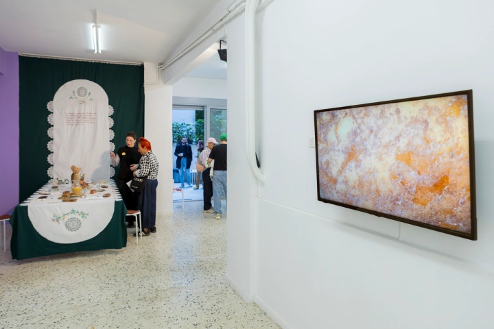 Slide 21/28: Potato Empowering Trajectories, 2025, installation view. Photo by Nefeli Papaioannou.