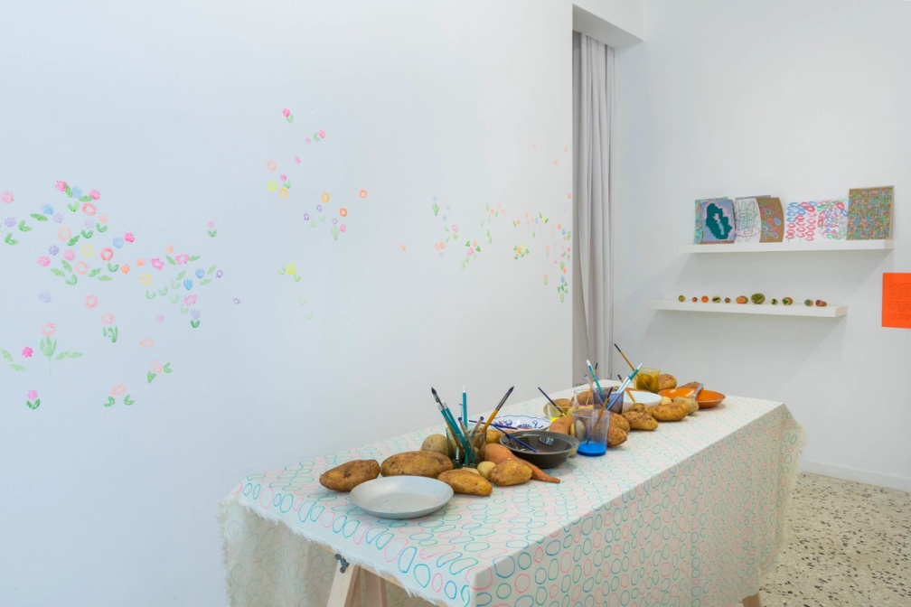 Slide 4/8: Darko Aleksovski, Potato Empowering Trajectories, 2025, installation view. Photo by Nefeli Papaioannou. 