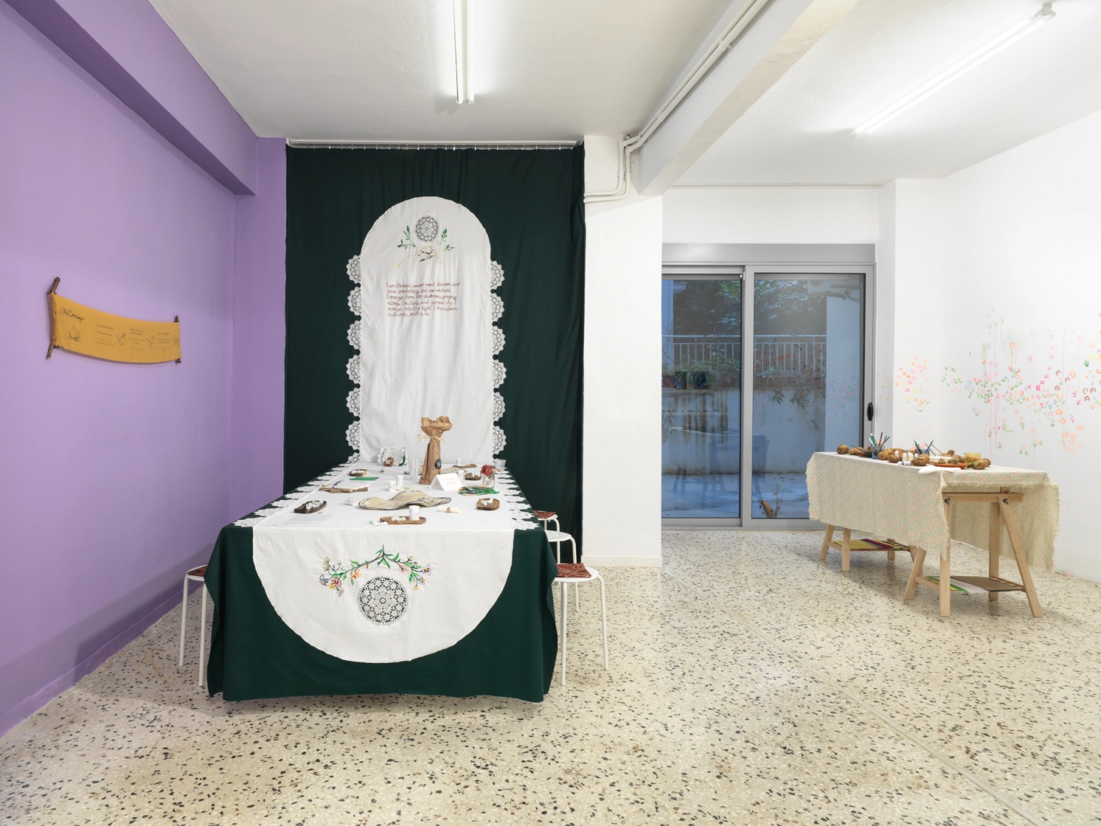 Slide 4/24: Potato Empowering Trajectories, 2025, installation view. Photo by Stathis Mamalakis.