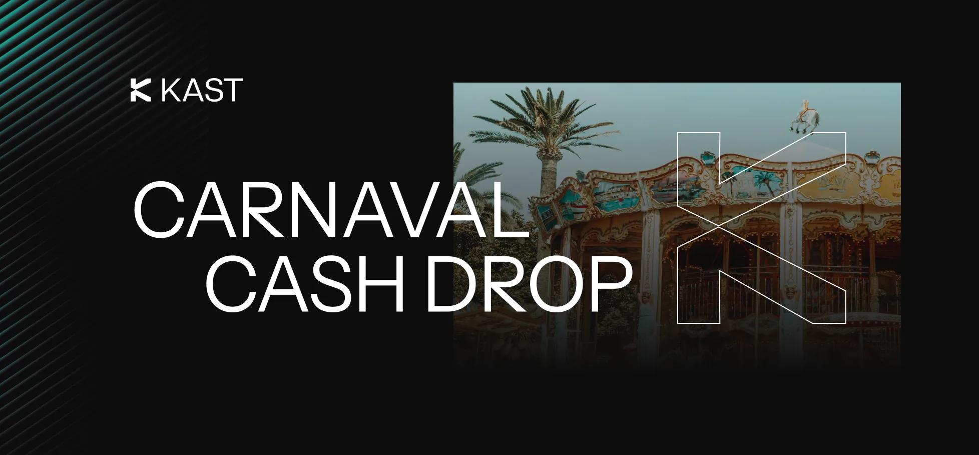 Promotional artwork for “Carnaval Cash Drop: Invite. Spend. Get $10”