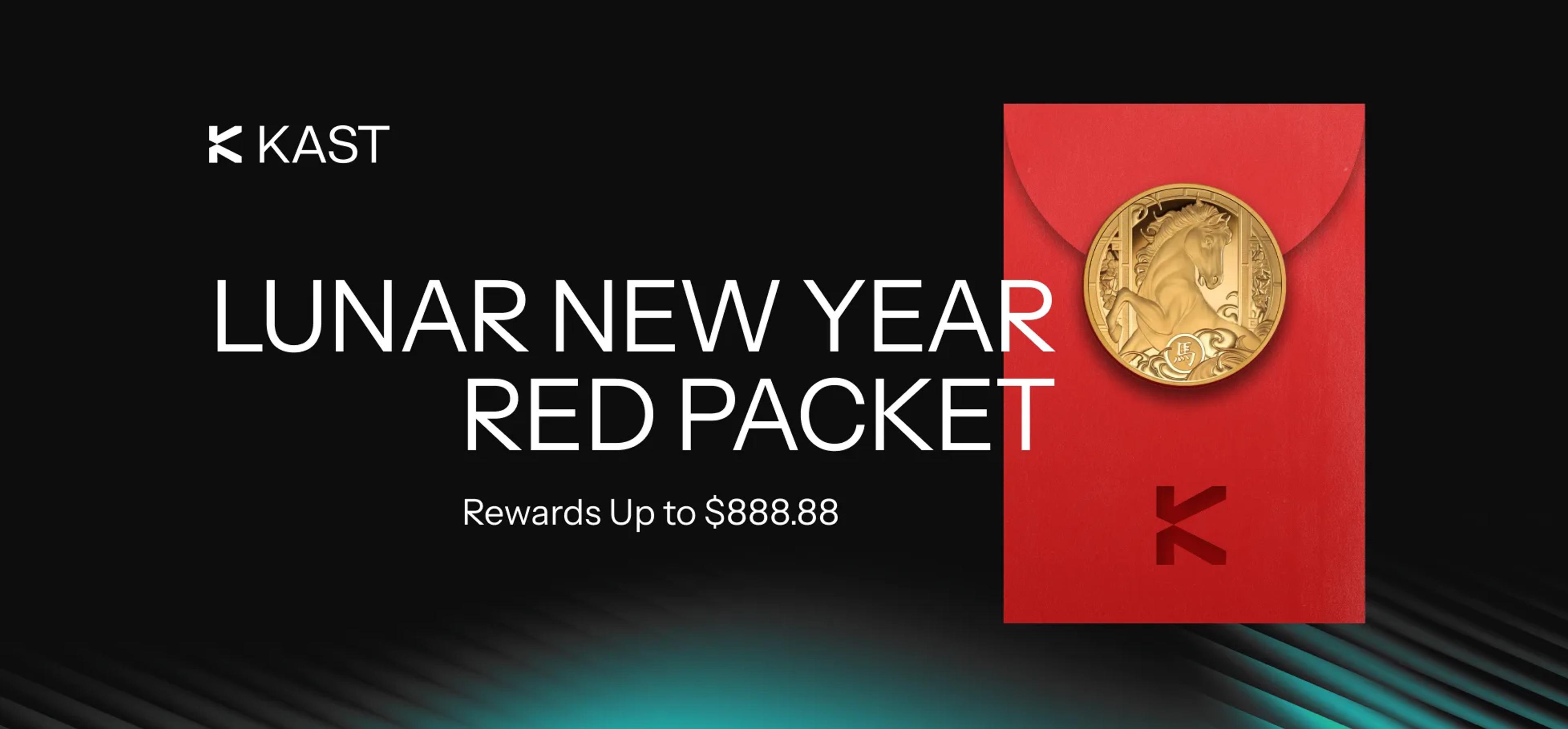 Promotional artwork for “Celebrate Lunar New Year With KAST Rewards”