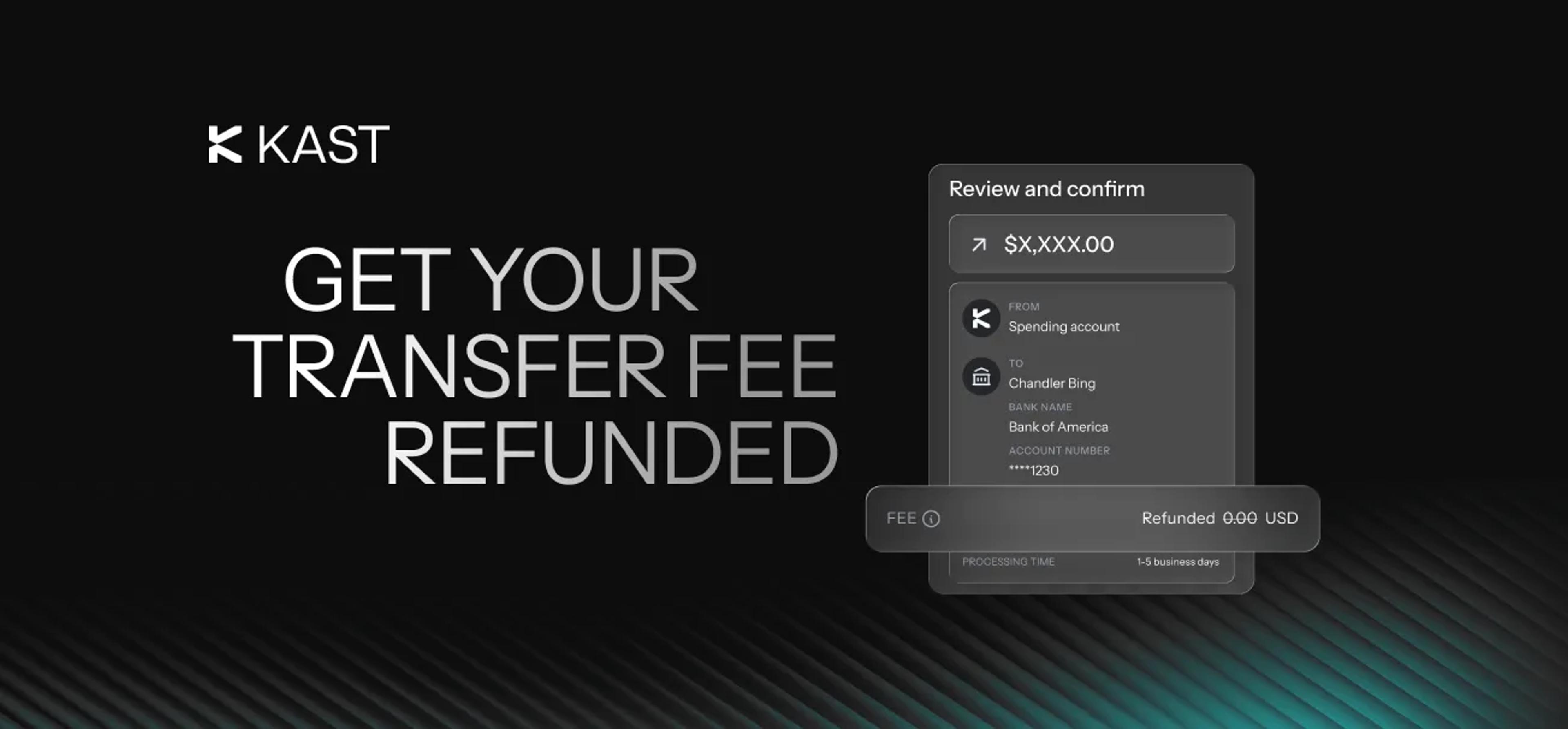 Promotional artwork for “USD Transfer Fee Refund”