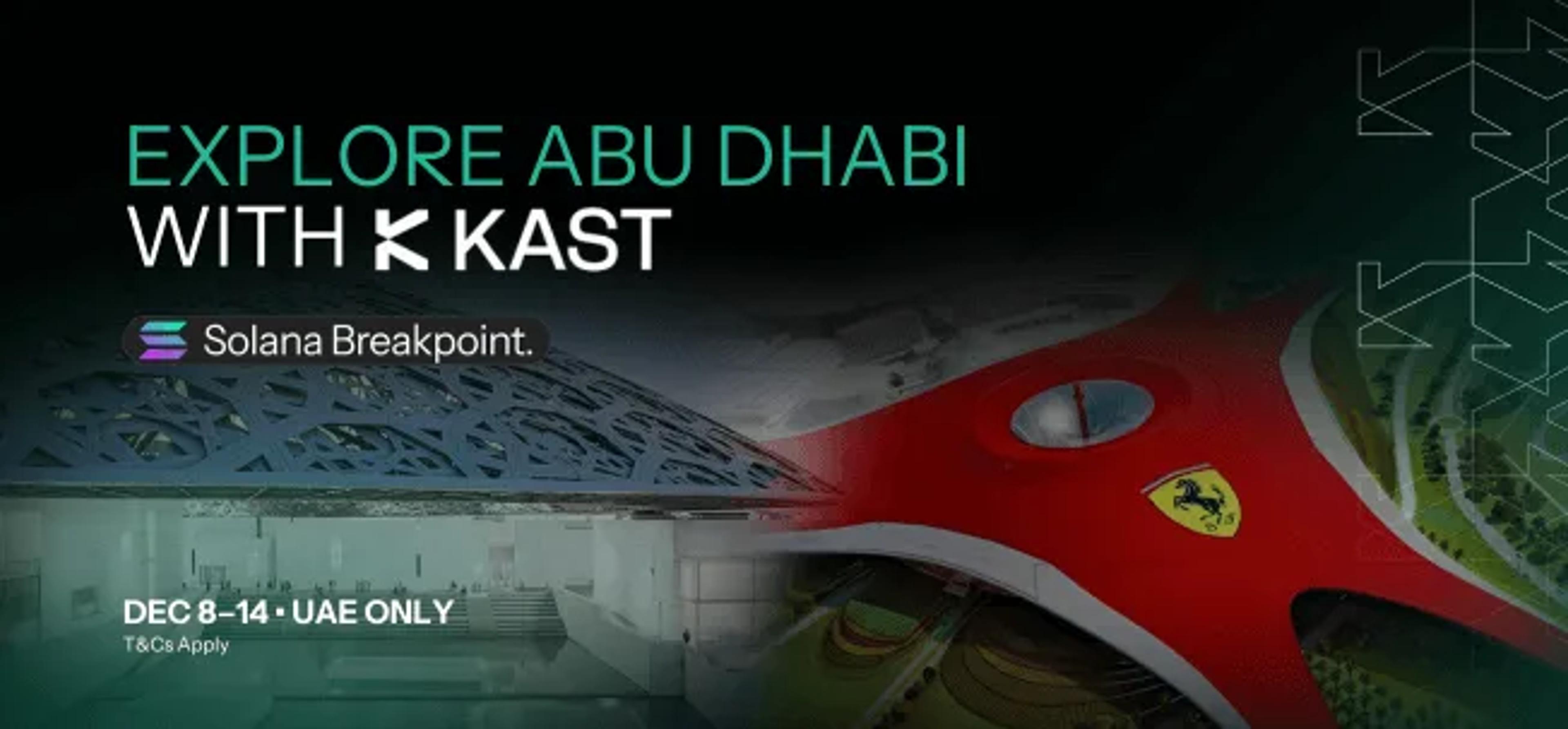Promotional artwork for “Beyond Breakpoint: Explore Abu Dhabi with KAST”
