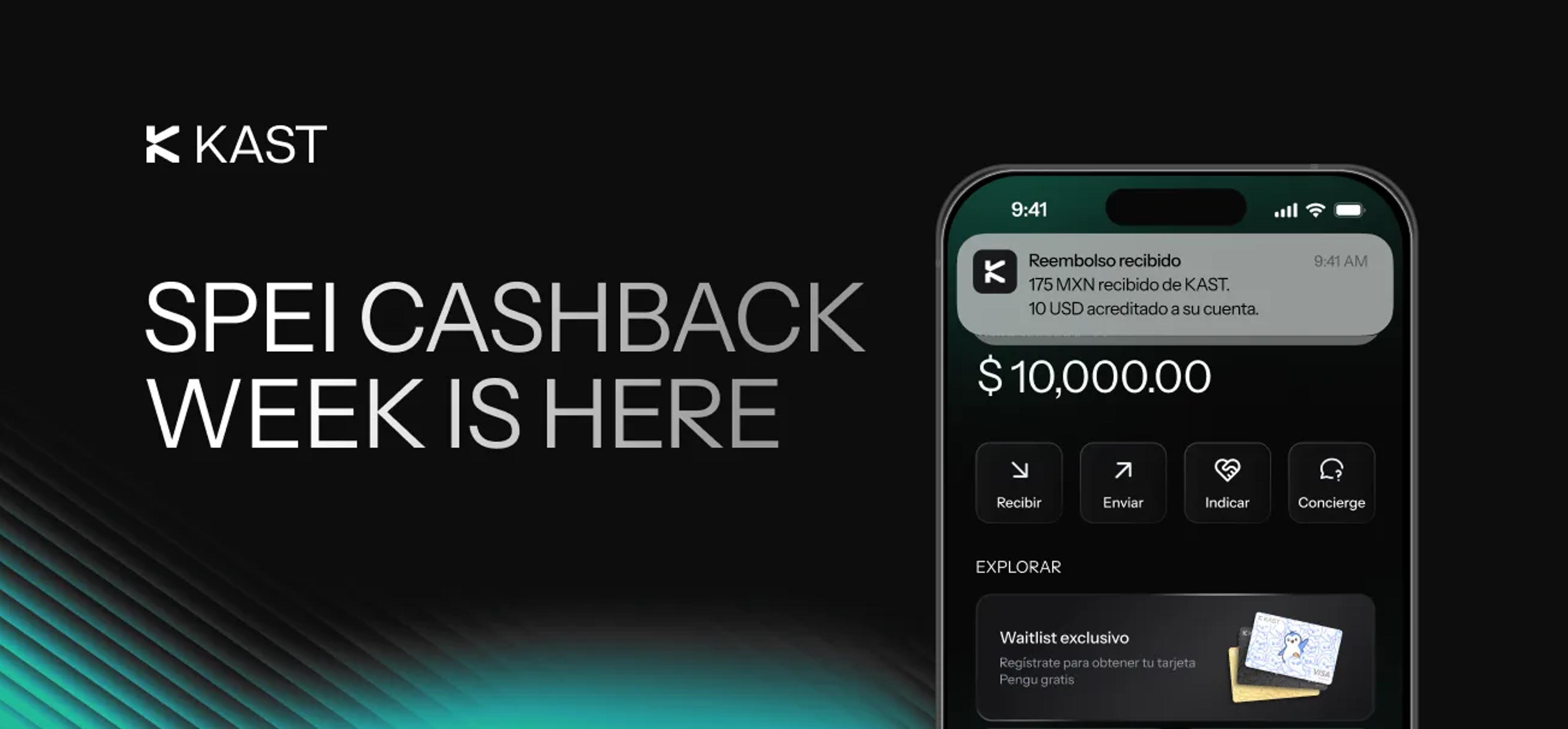 Promotional artwork for “KAST SPEI Cashback Week: Earn Up to $50 USD”