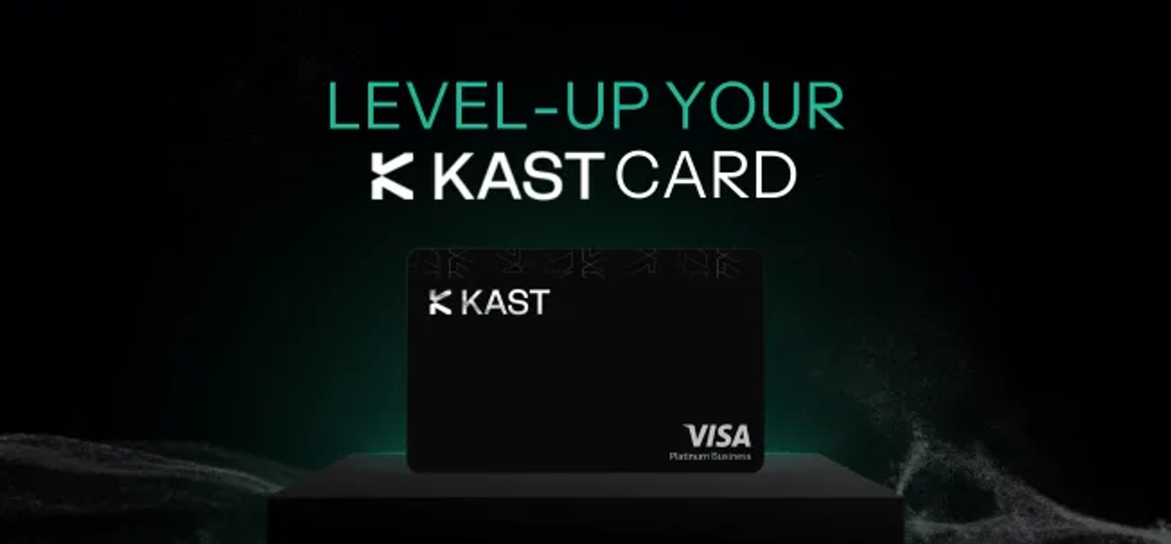 Promotional artwork for “KAST Path to Premium: Unlock 50% Off Your Card Upgrade This December”