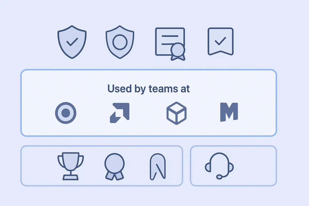 Icons representing key features on B2B homepage