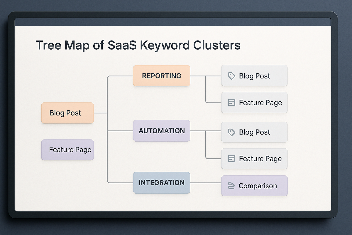 Tree map of SaaS keyword clusters