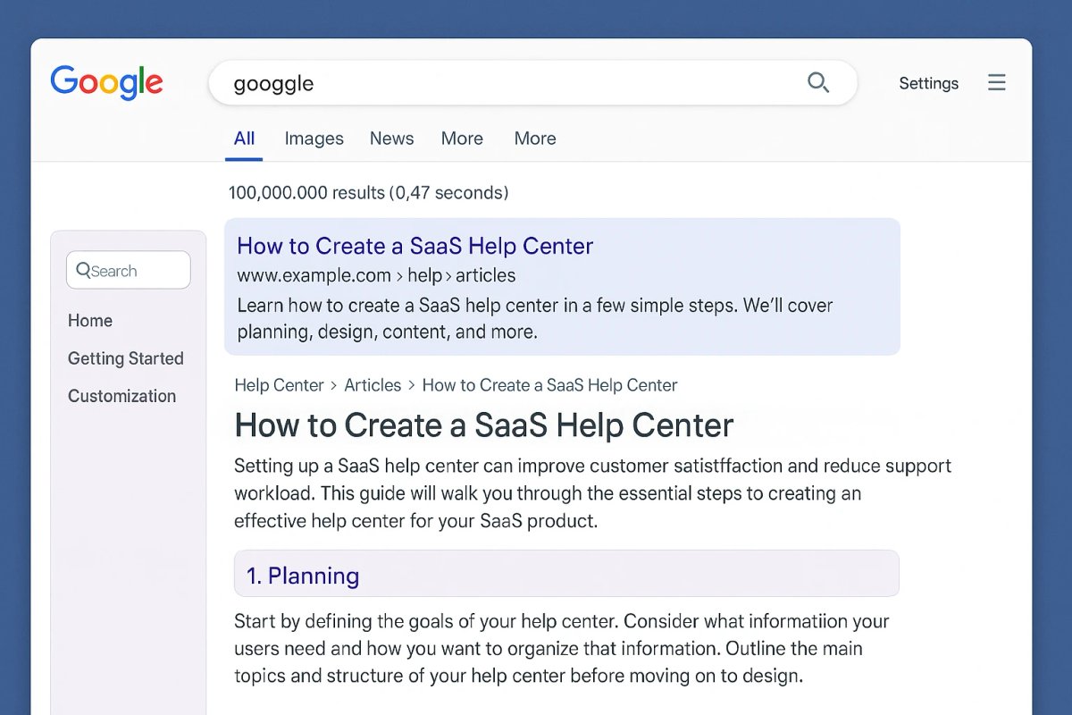 Screenshot of a SaaS help center article ranking