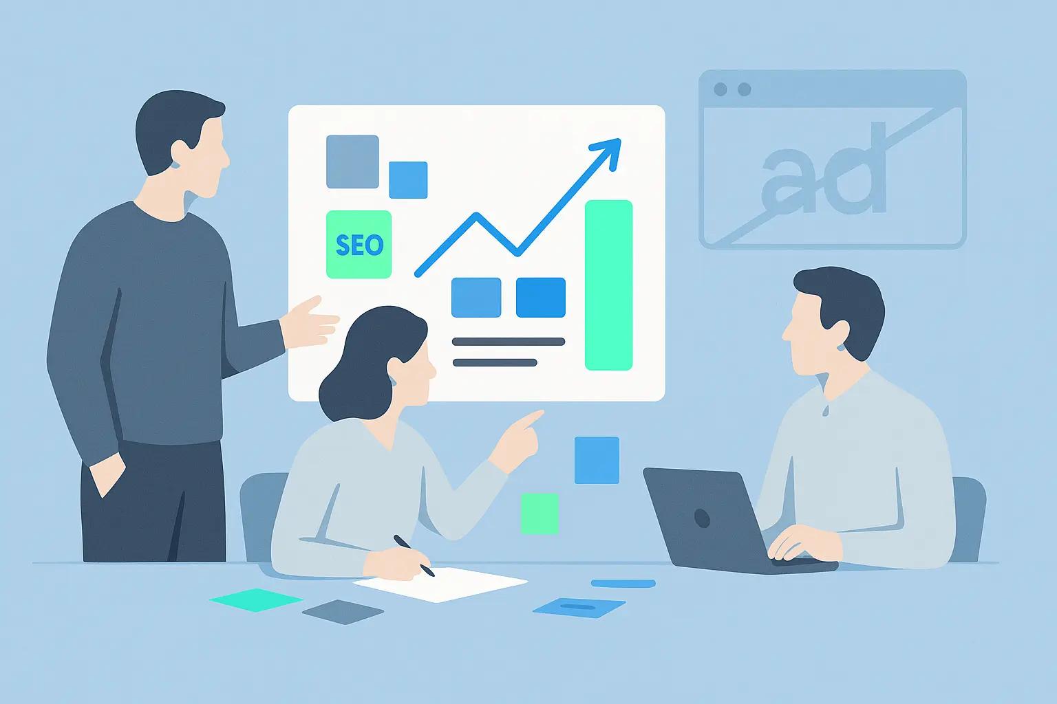 Team planning SEO growth