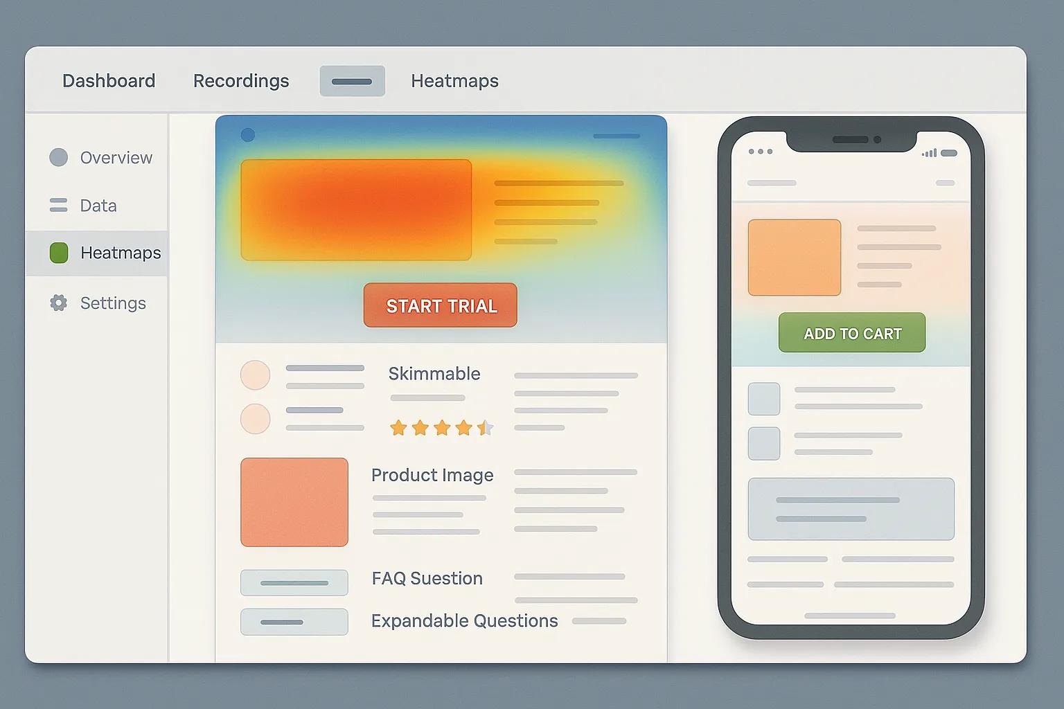 Heatmap visual from Hotjar