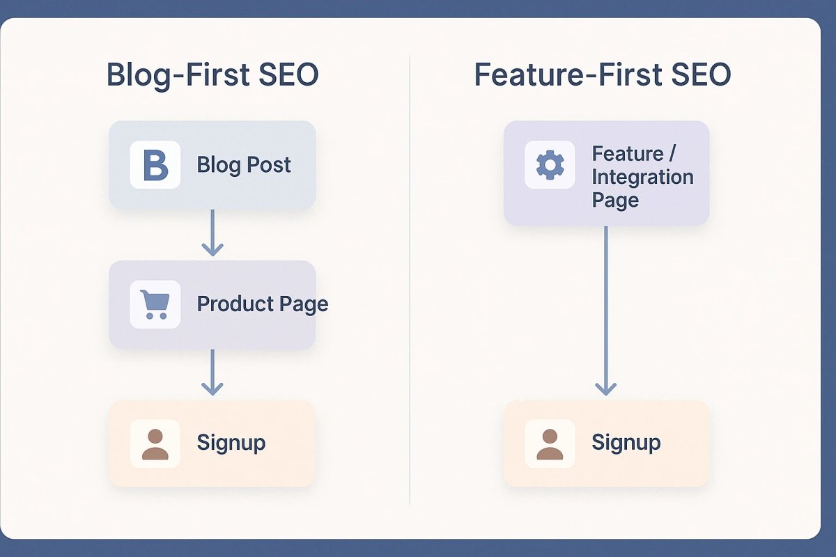 Comparison between blog-first and feature-page