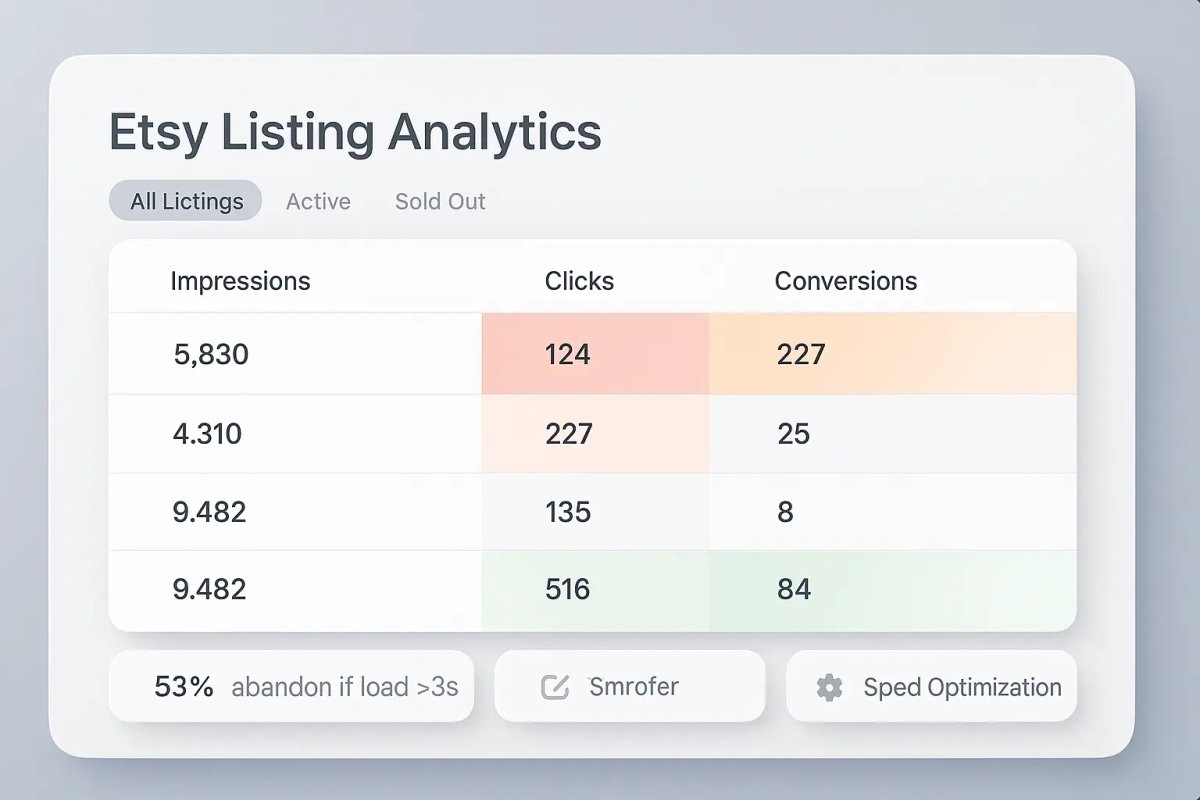 Etsy Listing Performance Analytics Snapshot: