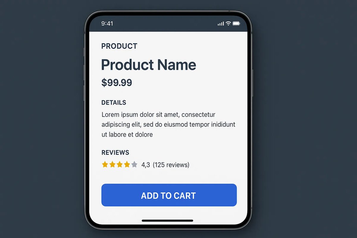 Mobile mockup of a sticky CTA button